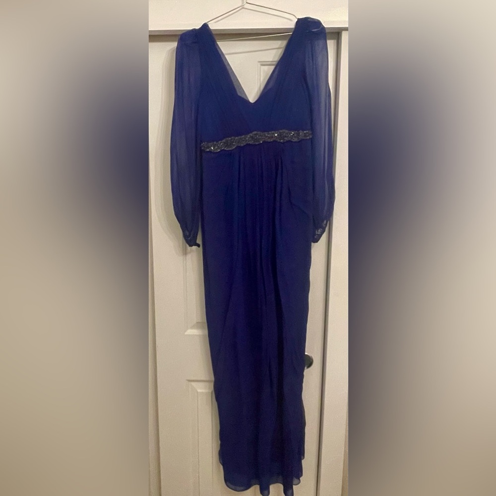 Rickie Freeman for Teri Jon Long sleeve silk gown